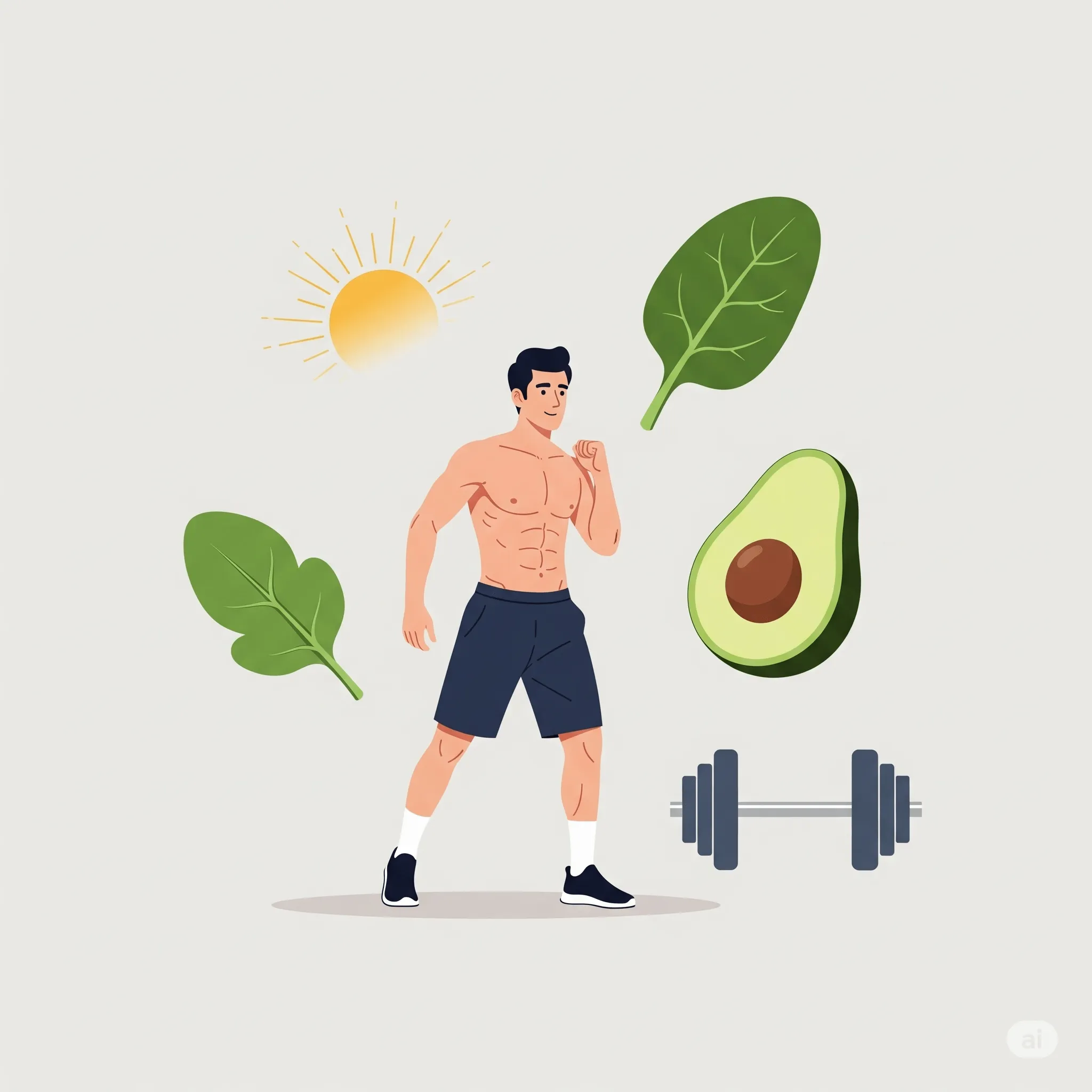 Homem treinando representando aumento natural de testosterona e saúde masculina